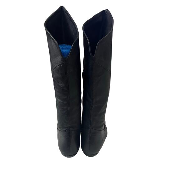 Vintage Sandra Miller Size 7.5 Black Genuine Leather Tall Riding Boots - Picture 6 of 9